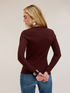 Flat rib knit sweater with flared cuff image number 1