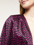 Leopard print crossover jacquard blouse image number 2