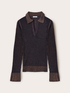 Polo a coste in maglia lurex image number 4