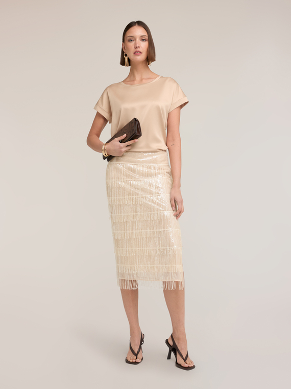 T-shirt bimaterica misto cotone