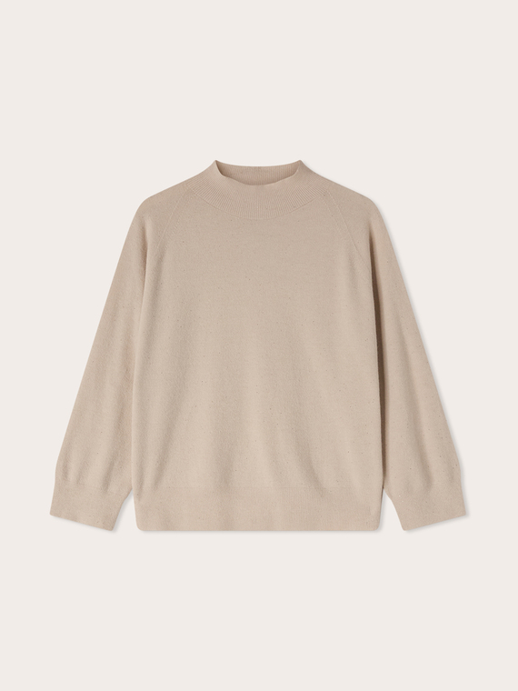 Rollkragenpullover aus Viskosemischung mit Pailletten