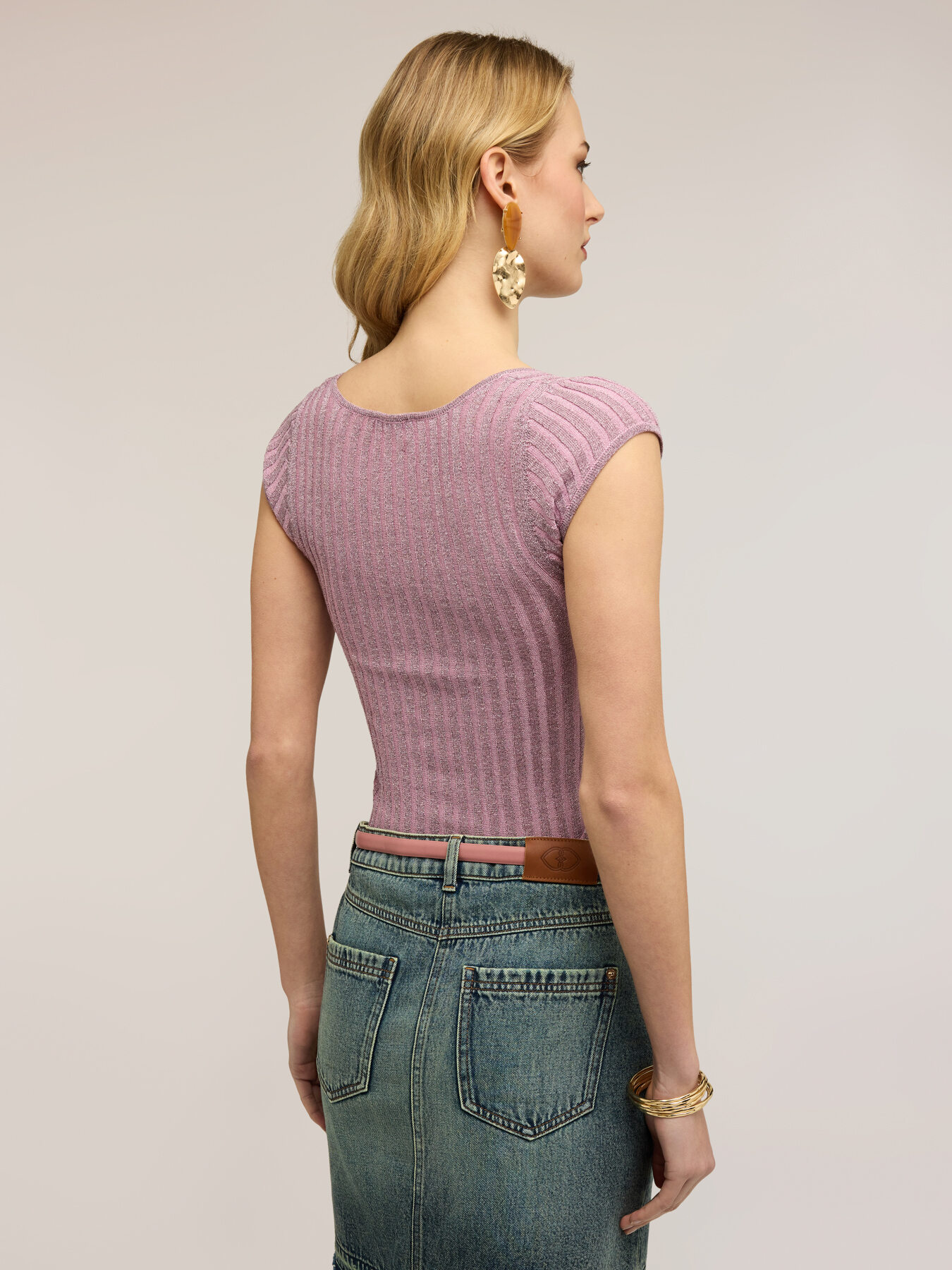 Pull slim en lurex c&ocirc;tel&eacute; image number 1