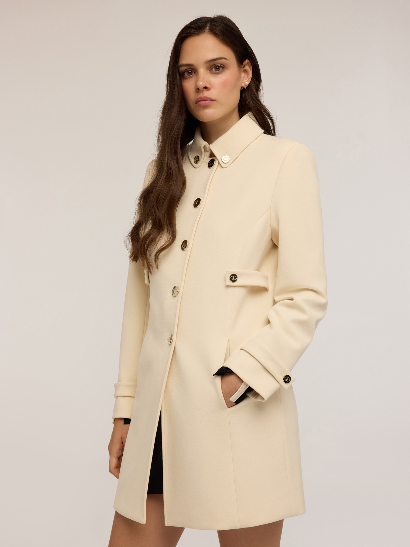 Cappotto monopetto misto viscosa image number 3