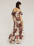 Long flounced dress with floral pattern image number 1