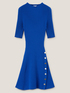 Short ribbed knit dress with button feature image number 4