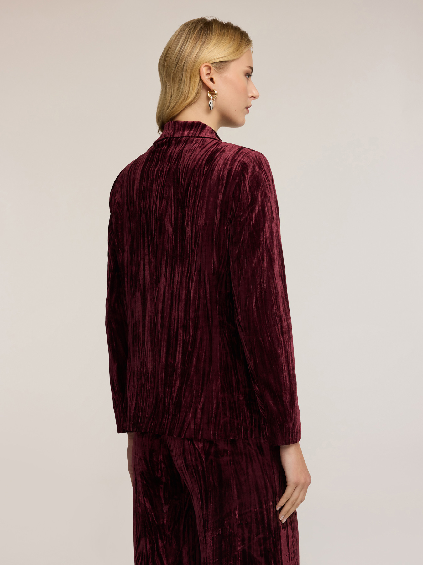 Blazer in velluto pliss&eacute; doppiopetto image number 1