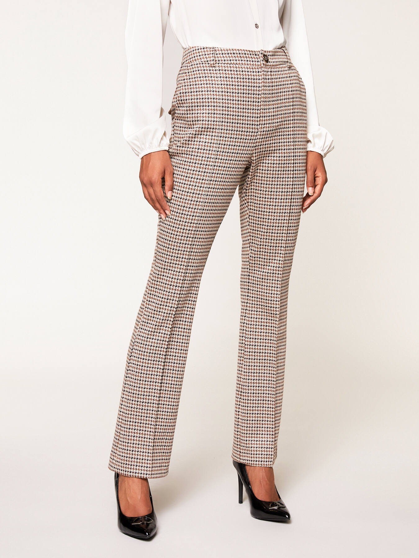 Flare-Hose mit Hahnentritt-Muster image number 2