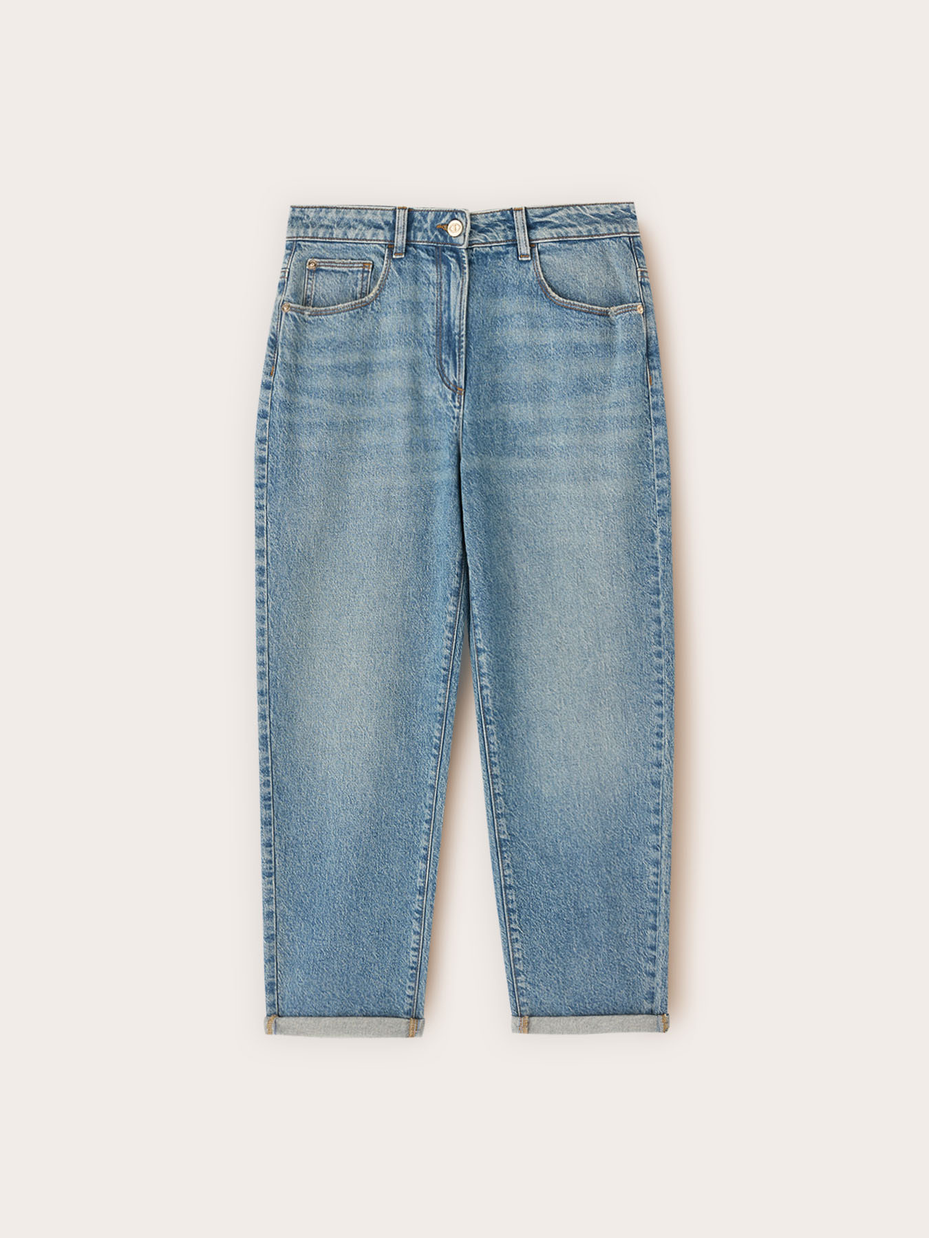 Boyfriend jeans with turn-up image number 4