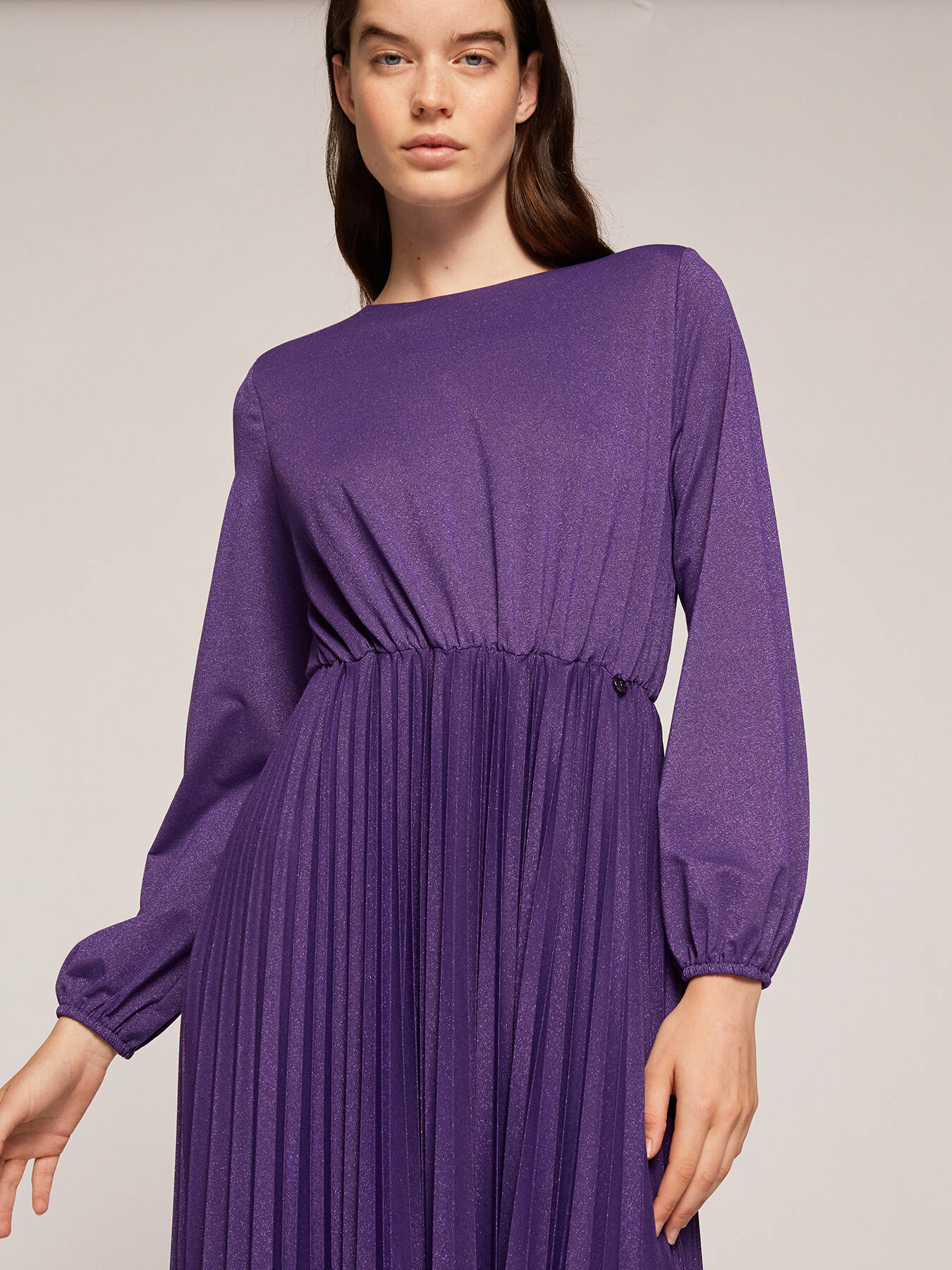 Vestito maniche lunghe in jersey lurex image number 2