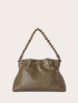 Bucket bag with drawstring and chain handle image number 1