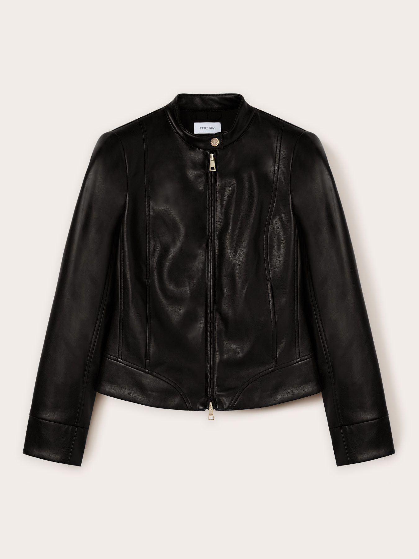 Giubbotto in tessuto spalmato con tagli shaping image number 4