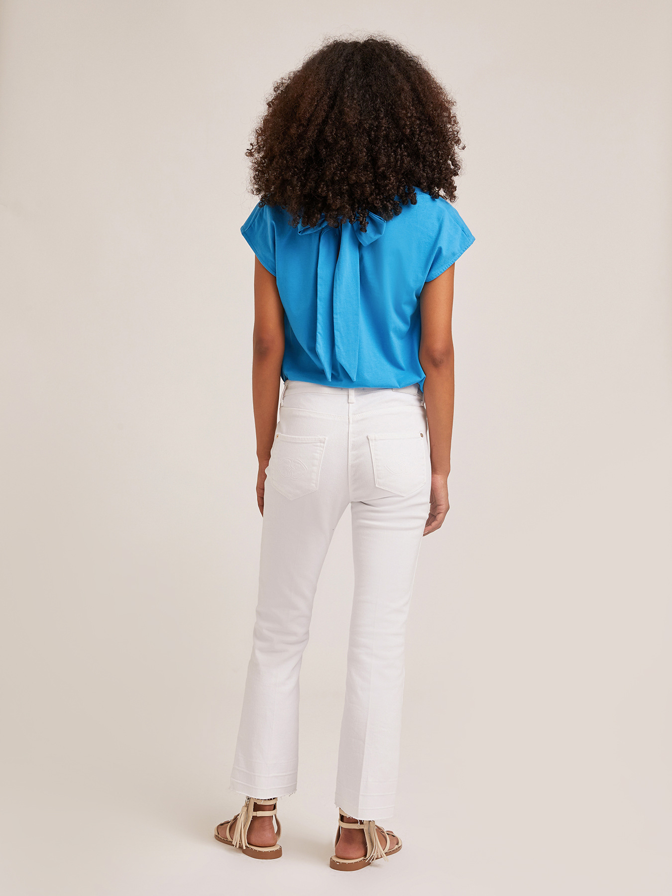 Pantaloni kick flare Kaia in drill - Motivi.com