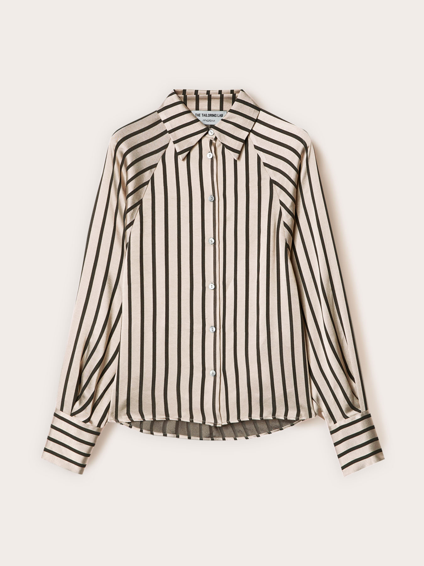 Striped shirt with oversized sleeves image number 4