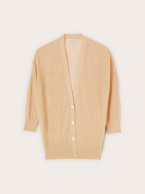 Viscose lurex blend cardigan
