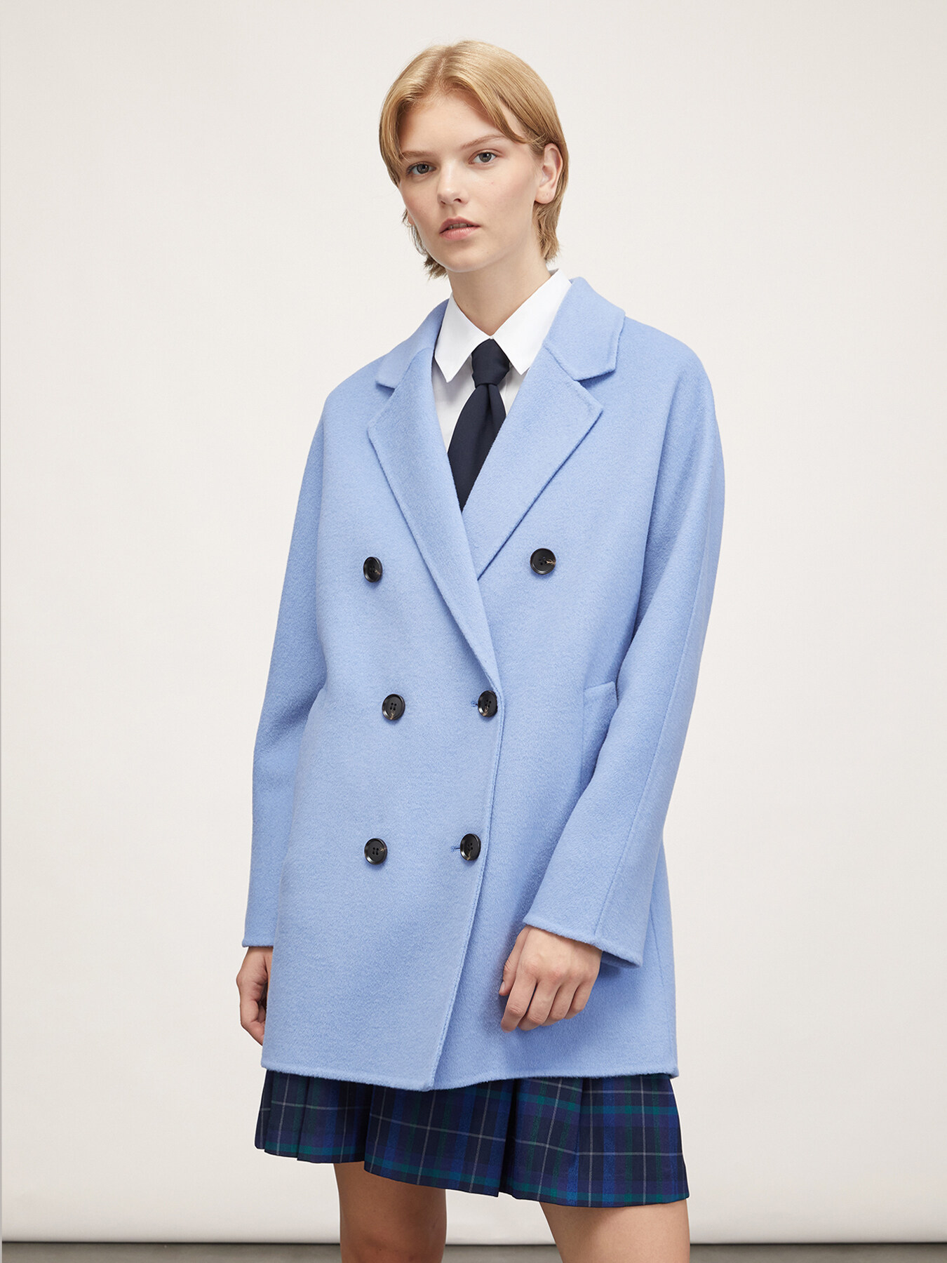 Double-breasted double cloth coat image number 2