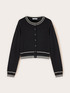 Short viscose cardigan with contrast trim image number 4