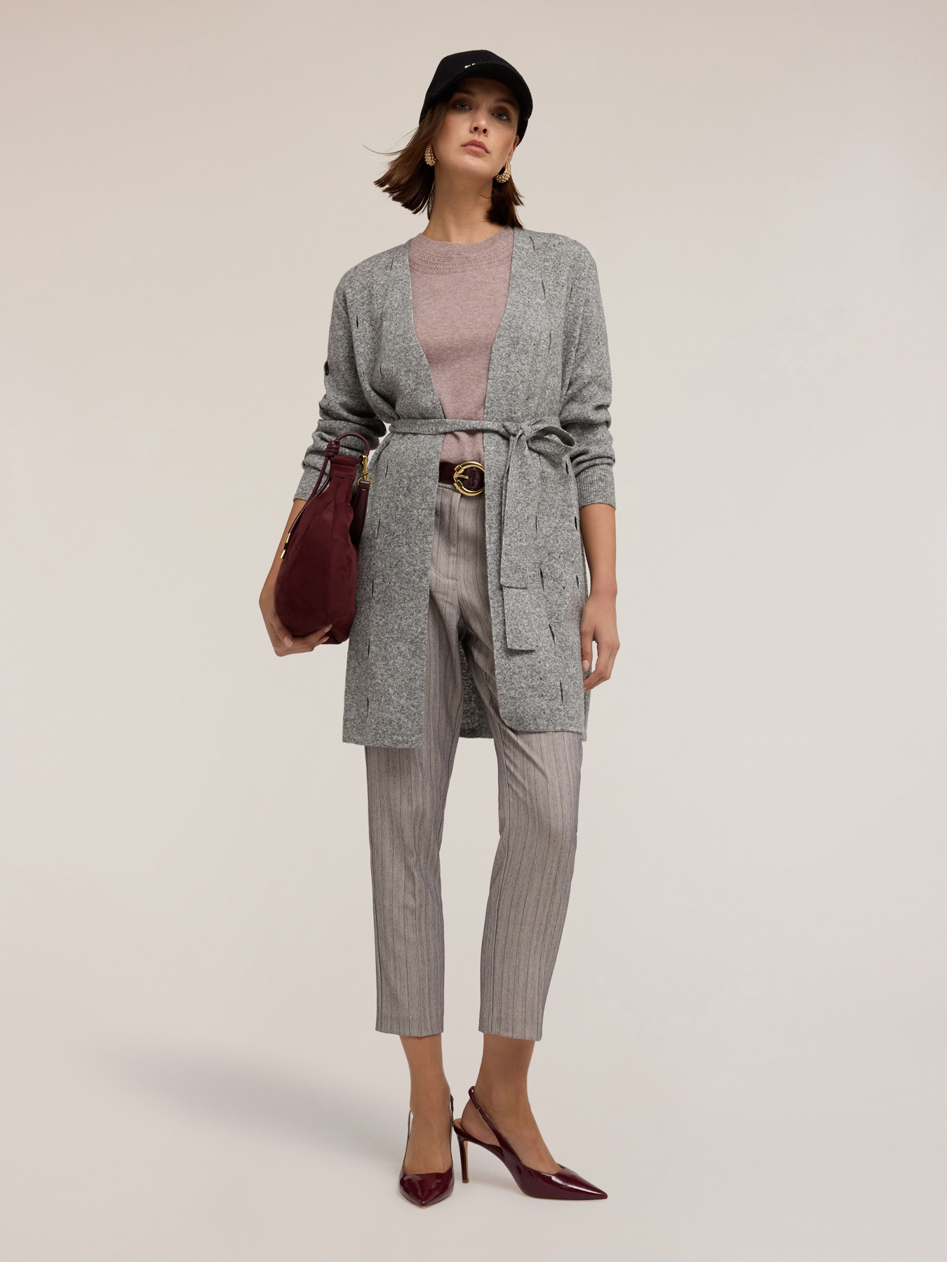 Langer Strickcardigan mit Ajour&eacute;-Verarbeitung image number 3