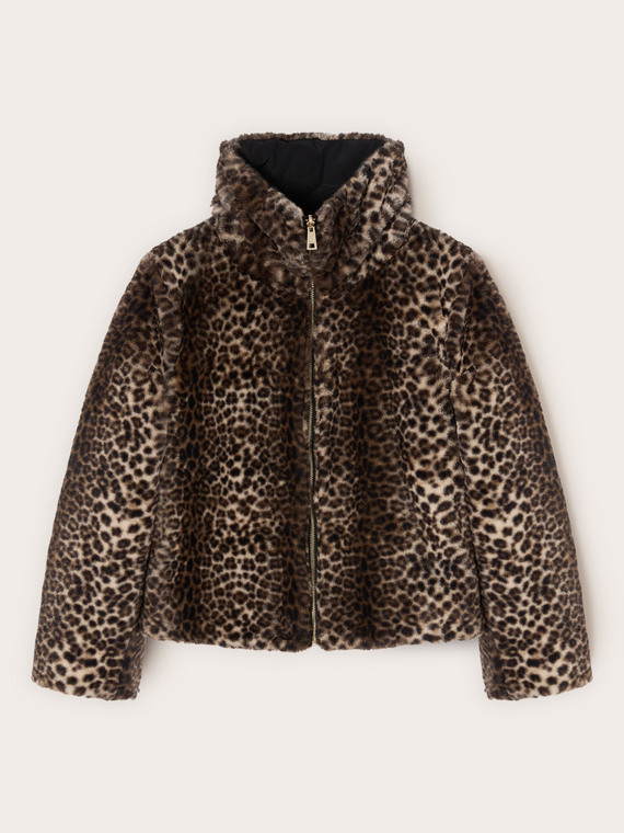 Reversible faux fur effect jacket