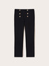 Milano knit fabric regular trousers button feature image number 4