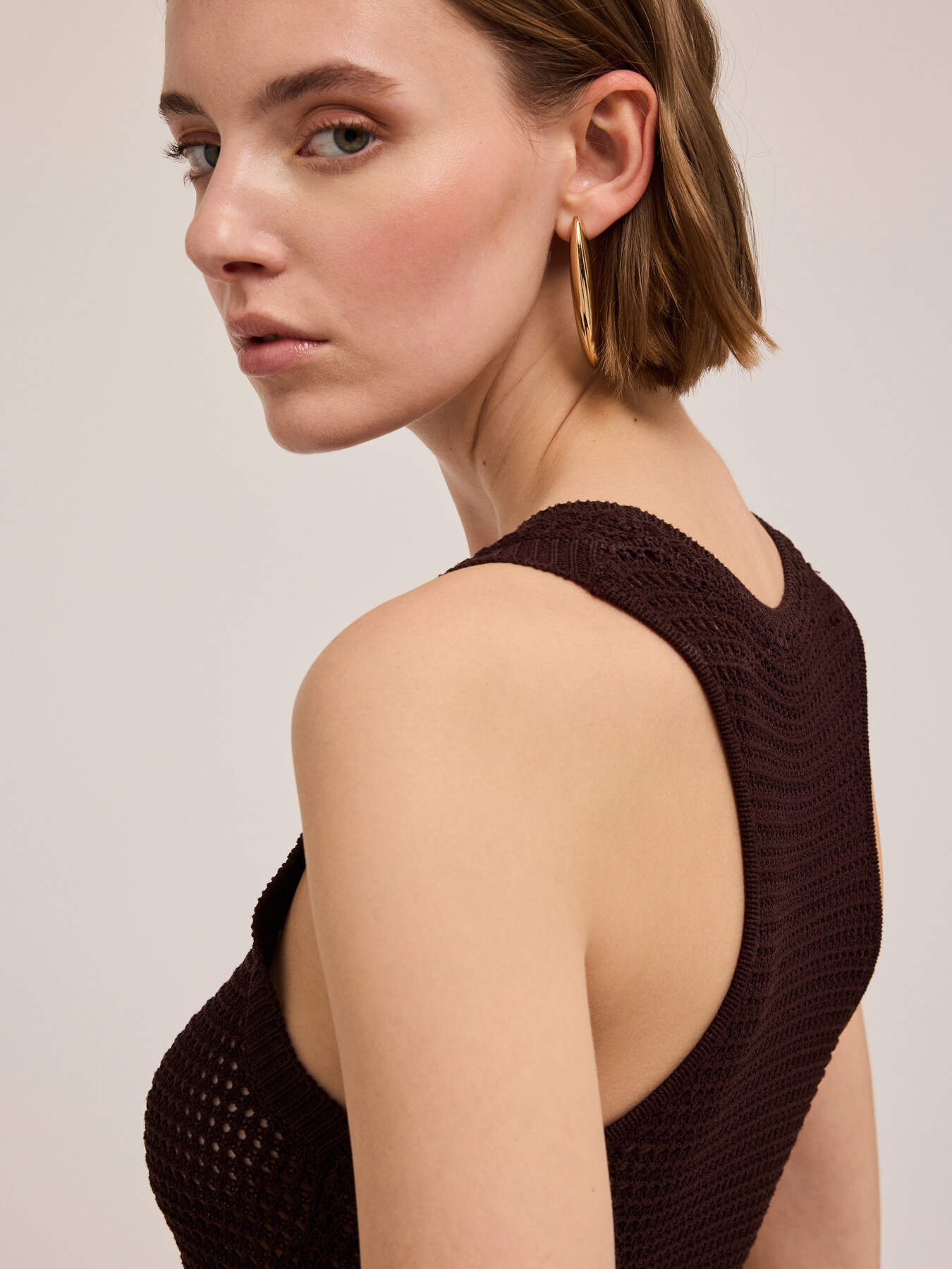 Rochie cu corset din tricot perforat image number 2