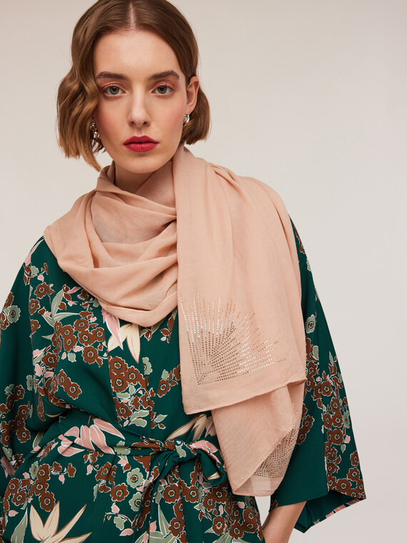 Motivi Stola misto modal con cristalli Donna, Rosa, Taglia 02