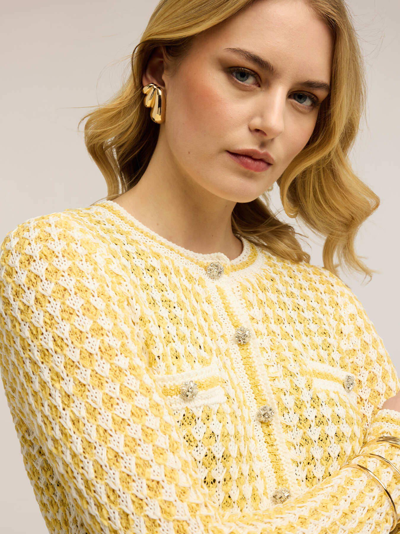 Openwork knit cardigan image number 3