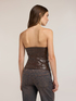 Shiny bustier with crinkle effect and zip image number 1