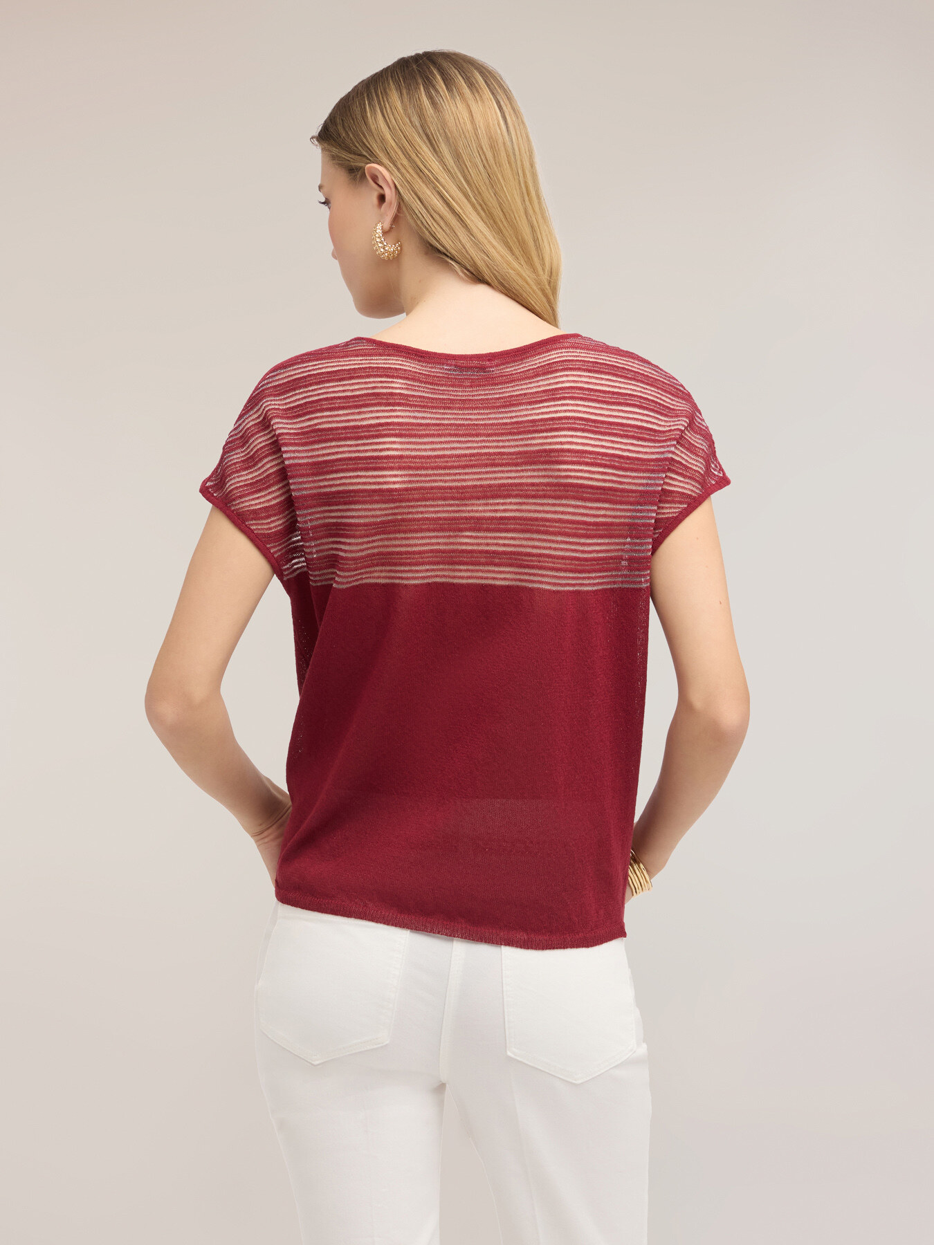 Striped linen blend sweater image number 2