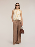 Lace top with embroidery and halter neck image number 2