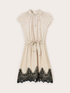 Vestito in raso a pois con pizzo image number 4
