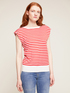 Striped sweater with rear placket image number 0