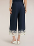 Cropped poplin trousers with lace image number 1