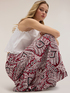 Flared maxi skirt in marocaine with print image number 3