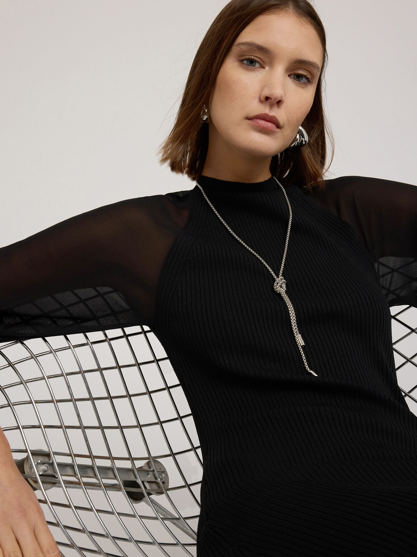 Rochie din tricot cu m&acirc;neci raglan image number 3