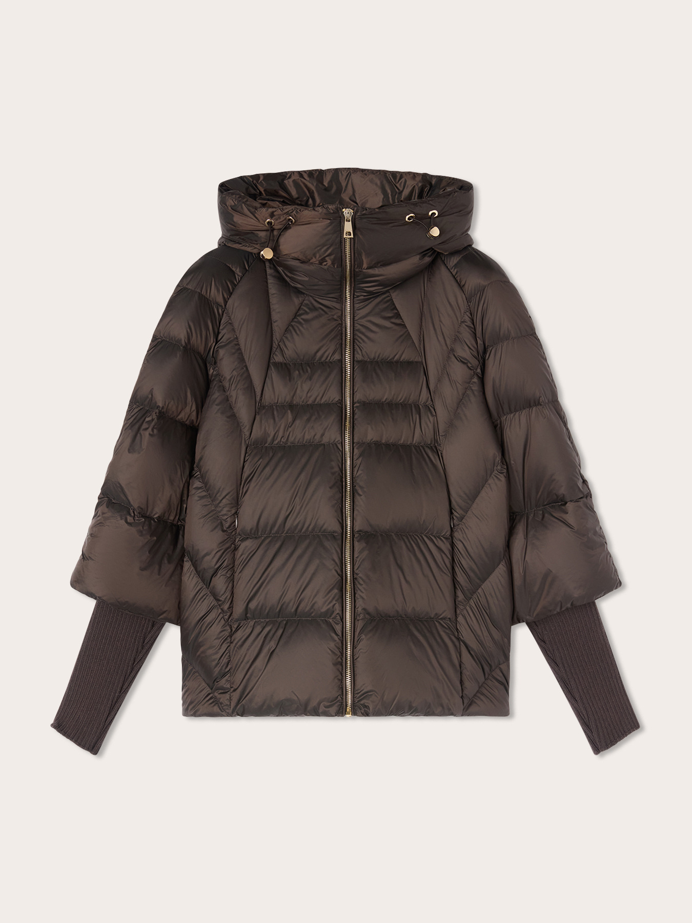 Heavy oversized down jacket with hood image number 4