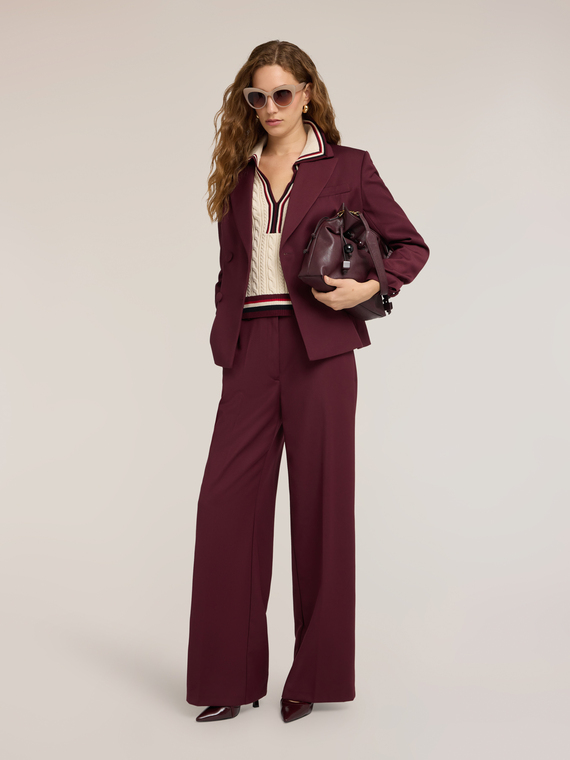 Wide-leg trousers with pressed crease