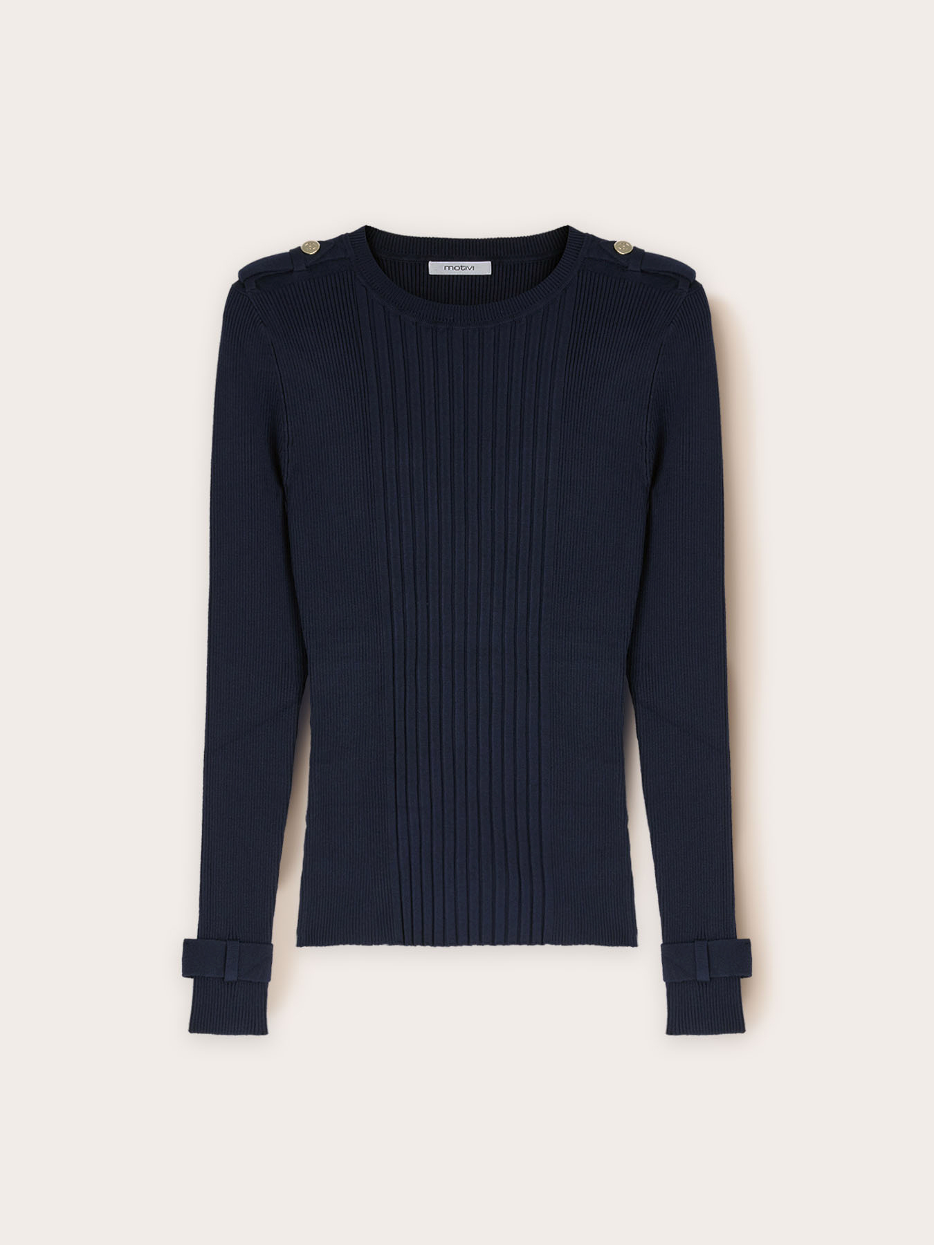 Gerippter Pullover mit Schulterklappen image number 4