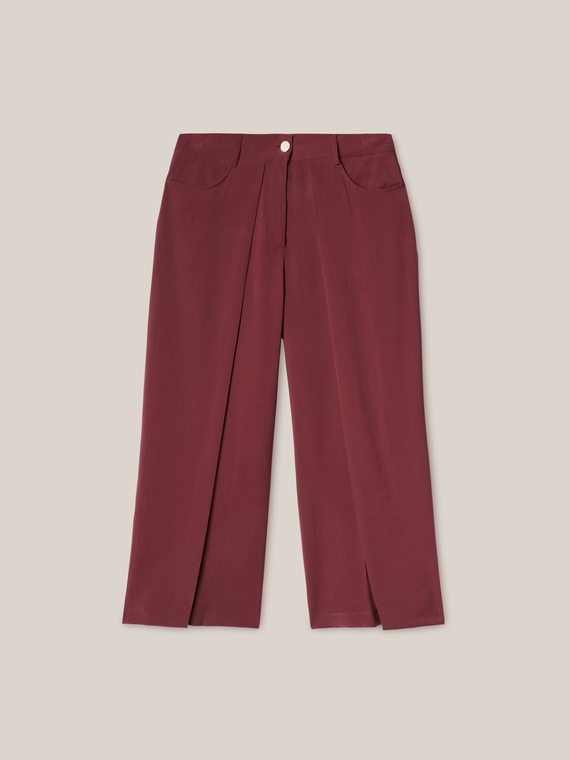 Pantalon large à motif plis