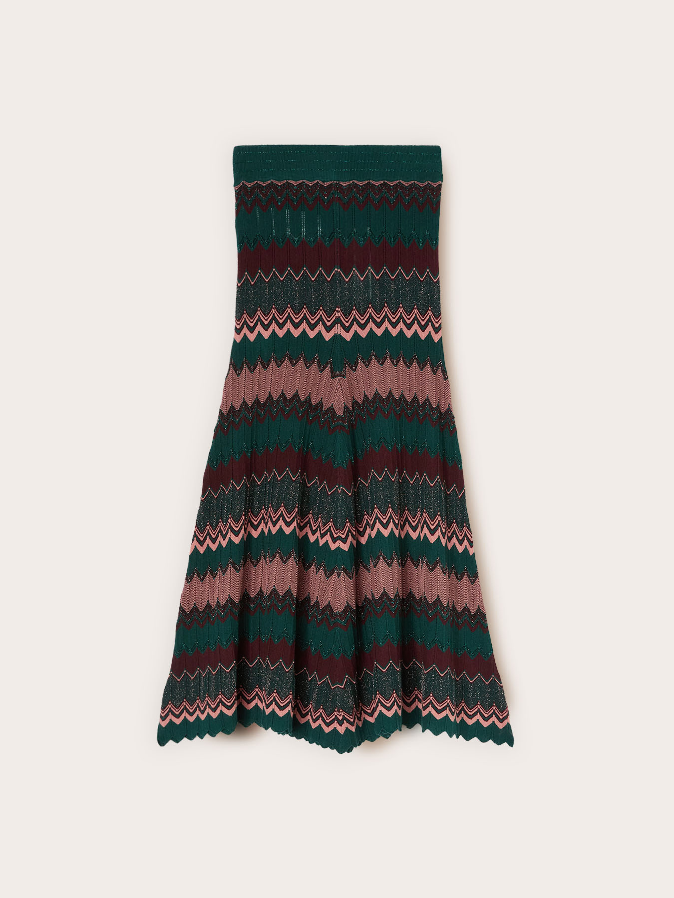 Chevron pattern knit skirt image number 4
