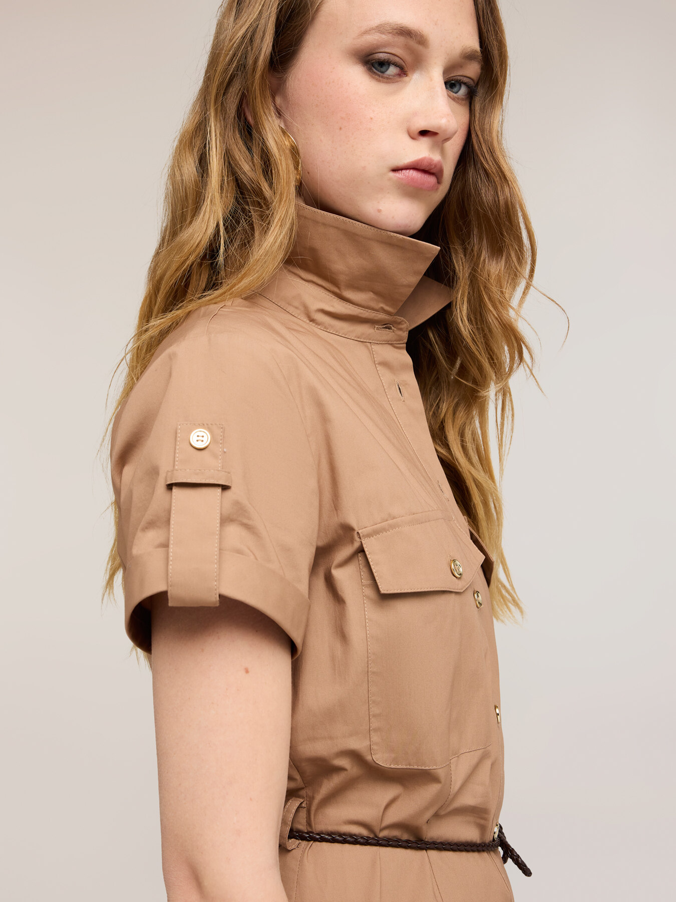 Vestito chemisier lungo in misto cotone image number 3