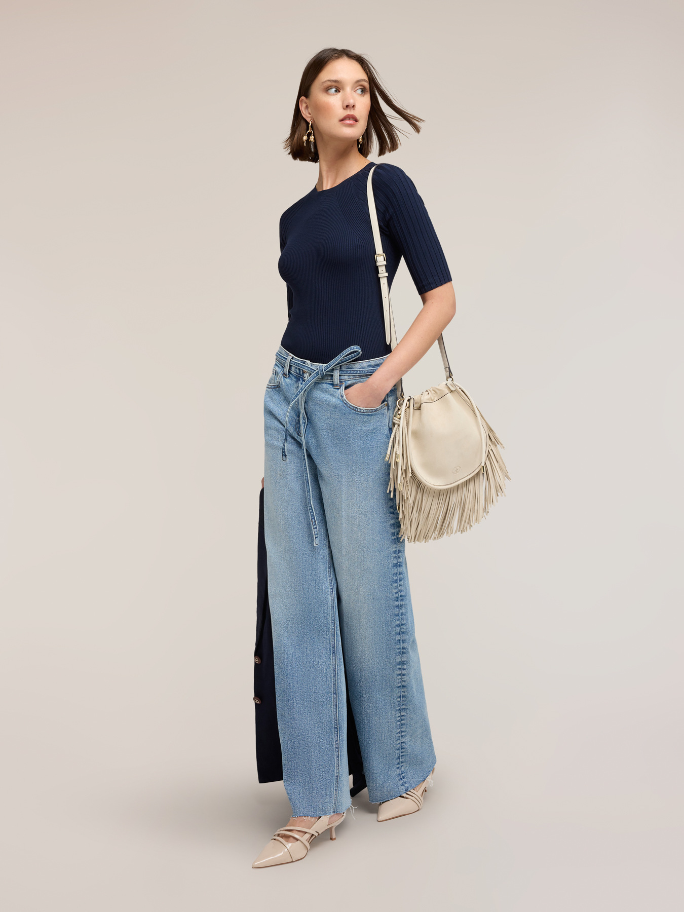 Short-sleeved ribbed top image number 0