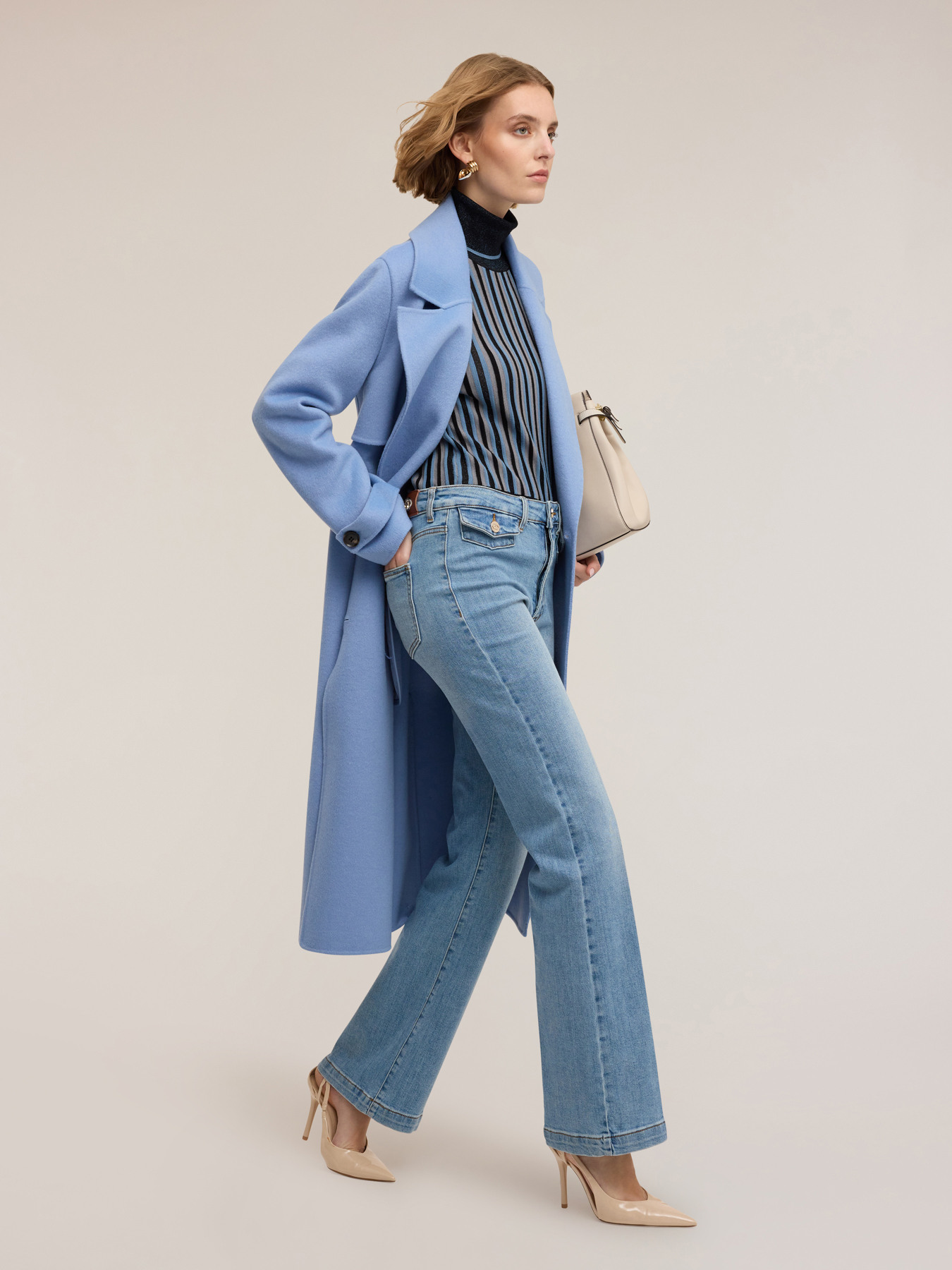 Light blue flare jeans image number 0