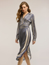 Foulard print satin shirt dress image number 2