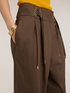 Pantalon en popeline avec liens &agrave; la taille image number 3