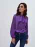 Satin blouse with bow image number 0
