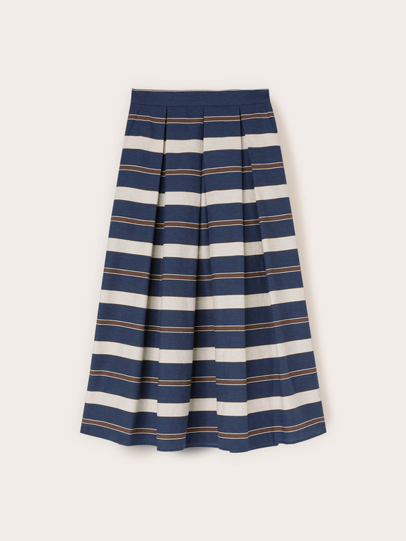 Fustă plisată cu model &icirc;n dungi