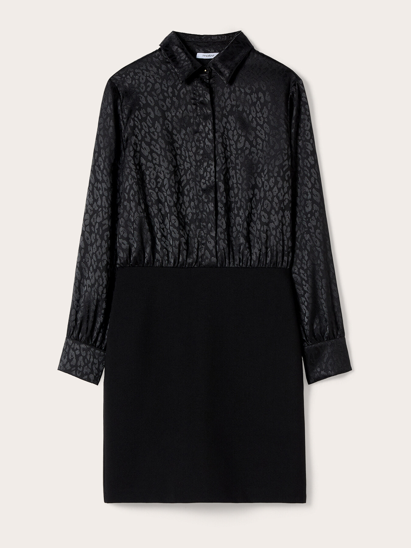 Kurzes Hemdblusenkleid mit Jacquard-Muster image number 4
