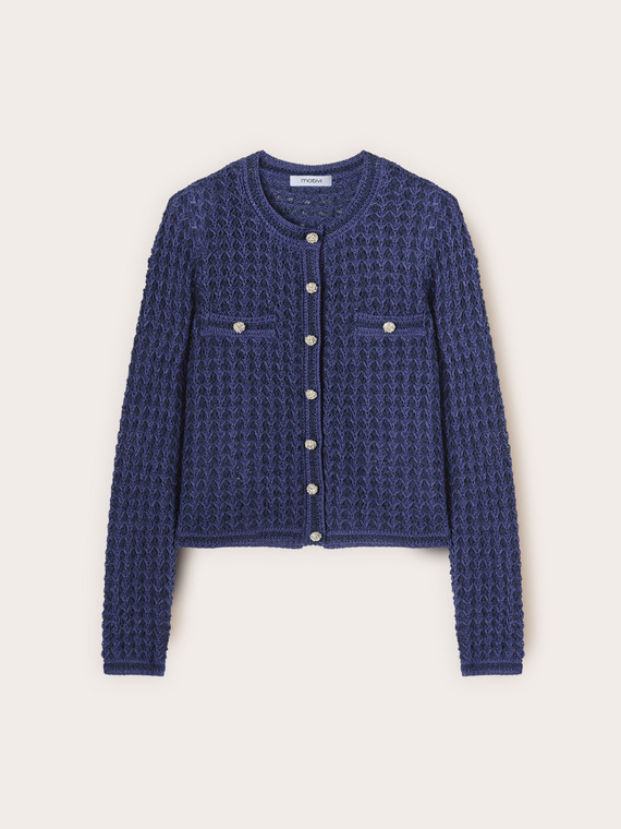 Cardigan en maille ajour&eacute;e