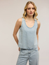 Top en denim avec cristaux image number 0