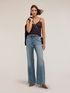 Palazzo-Jeans im Washed-Look mit Nieteng&uuml;rtel image number 2